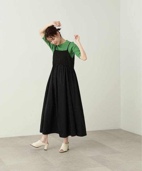 N.（N. Natural Beauty Basic）（エヌエヌナチュラルビューティーベーシック）の「◆ジャガードドッキングキャミワンピース（ワンピース・レディース・ブラック/オフホワイト・MEDIUM）」の20枚目の写真