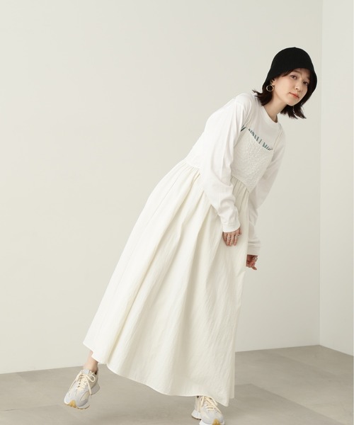 N.（N. Natural Beauty Basic）（エヌエヌナチュラルビューティーベーシック）の「◆ジャガードドッキングキャミワンピース（ワンピース・レディース・ブラック/オフホワイト・MEDIUM）」の3枚目の写真