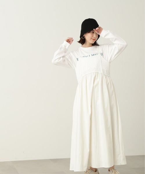 N.（N. Natural Beauty Basic）（エヌエヌナチュラルビューティーベーシック）の「◆ジャガードドッキングキャミワンピース（ワンピース・レディース・ブラック/オフホワイト・MEDIUM）」の7枚目の写真
