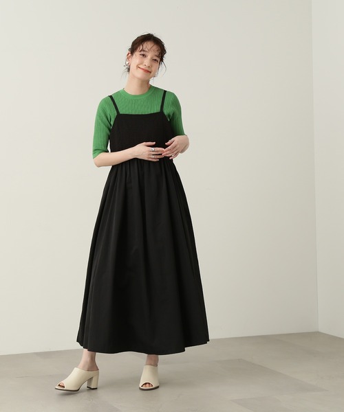 N.（N. Natural Beauty Basic）（エヌエヌナチュラルビューティーベーシック）の「◆ジャガードドッキングキャミワンピース（ワンピース・レディース・ブラック/オフホワイト・MEDIUM）」の18枚目の写真