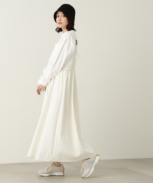 N.（N. Natural Beauty Basic）（エヌエヌナチュラルビューティーベーシック）の「◆ジャガードドッキングキャミワンピース（ワンピース・レディース・ブラック/オフホワイト・MEDIUM）」の4枚目の写真