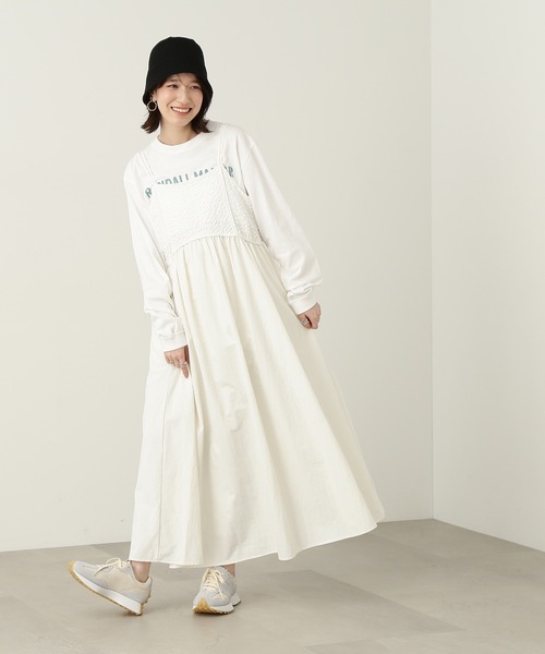N.（N. Natural Beauty Basic）（エヌエヌナチュラルビューティーベーシック）の「◆ジャガードドッキングキャミワンピース（ワンピース・レディース・ブラック/オフホワイト・MEDIUM）」の6枚目の写真