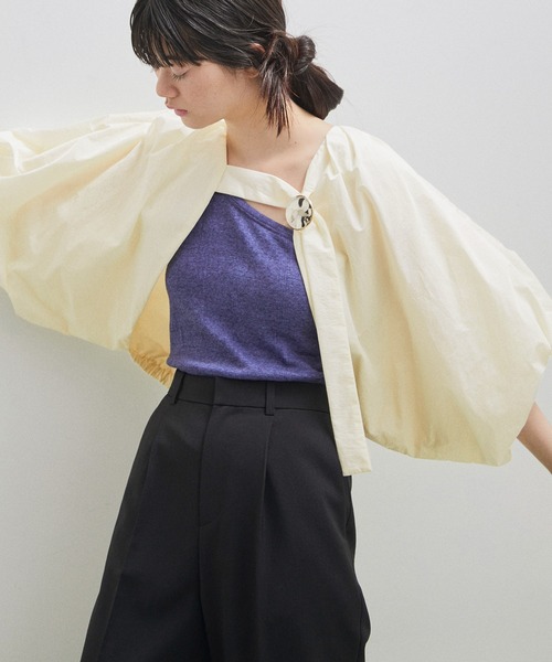 ADAM ET ROPE'（アダムエロペ）の「【サステナブル】バルーンボレロ（シャツ/ブラウス・レディース・ブラック/オフホワイト・FREE）」の9枚目の写真
