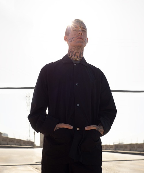 RICHARDSON(リチャードソン)の「【Richardson/リチャードソン】 PAJAMA TOP パジャマシャツ(シャツ/ブラウス・メンズ・ブラック・S/L/M)」の1枚目の写真