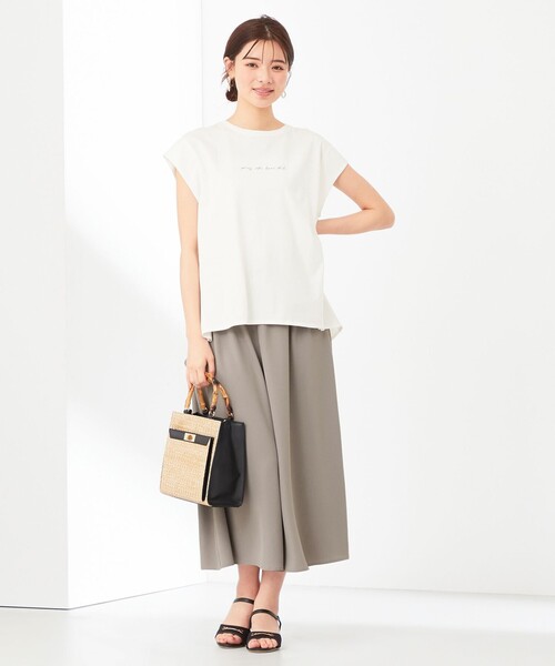 ANY SIS(エニィスィス)の「【接触冷感&UVカット】サラキレイワイド パンツ(その他パンツ・レディース・アイボリー系/ネイビー系/オレンジ系/黄土色系/カーキ系・3/2/1)」の8枚目の写真