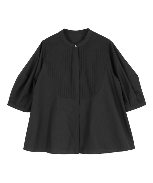 UR'S（ユアーズ）の「シルバー釦ピンタックランタンスリーブブラウス（シャツ/ブラウス・レディース・ホワイト/ブラック・S/M/L）」の6枚目の写真