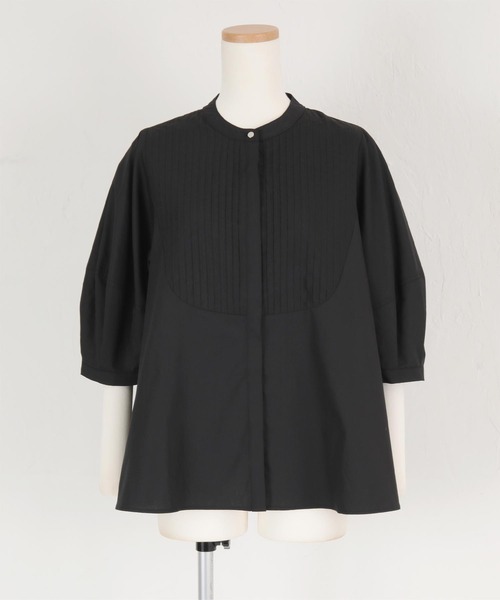 UR'S（ユアーズ）の「シルバー釦ピンタックランタンスリーブブラウス（シャツ/ブラウス・レディース・ホワイト/ブラック・S/M/L）」の9枚目の写真