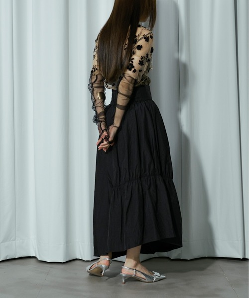 ellie エリー　フラワーチュールトップス フラワーチュールトップス【BLACK】 – ELLIE