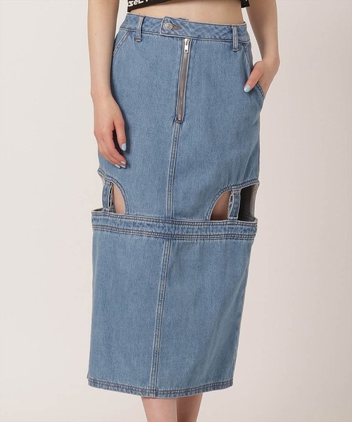 REDYAZEL（レディアゼル）の「デニムカットアウトタイトスカート（デニムスカート・レディース・ブルー/ネイビー・SMALL/MEDIUM）」の9枚目の写真