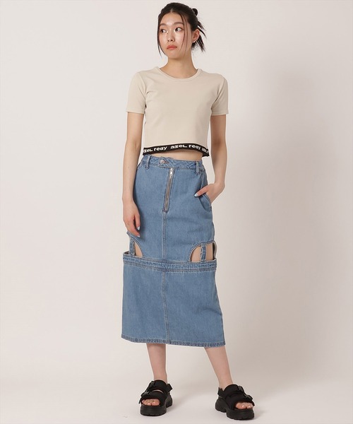 REDYAZEL（レディアゼル）の「デニムカットアウトタイトスカート（デニムスカート・レディース・ブルー/ネイビー・SMALL/MEDIUM）」の7枚目の写真