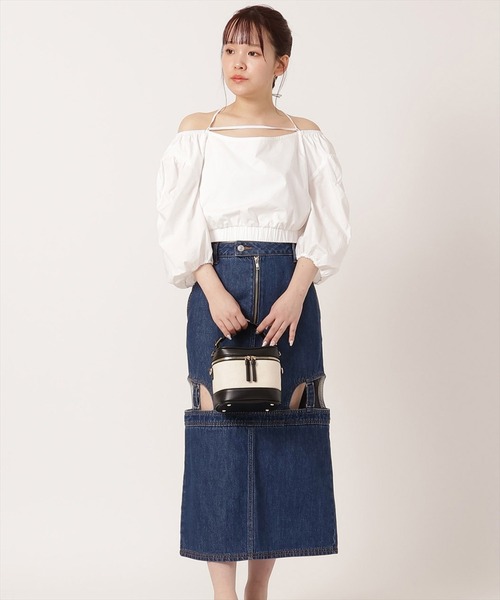 REDYAZEL（レディアゼル）の「デニムカットアウトタイトスカート（デニムスカート・レディース・ブルー/ネイビー・SMALL/MEDIUM）」の10枚目の写真