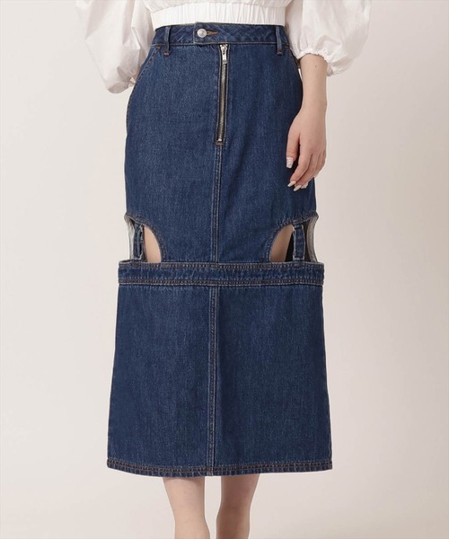 REDYAZEL（レディアゼル）の「デニムカットアウトタイトスカート（デニムスカート・レディース・ブルー/ネイビー・SMALL/MEDIUM）」の16枚目の写真