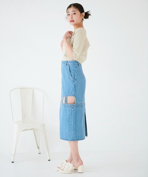 REDYAZEL（レディアゼル）の「デニムカットアウトタイトスカート（デニムスカート・レディース・ブルー/ネイビー・SMALL/MEDIUM）」の22枚目の写真
