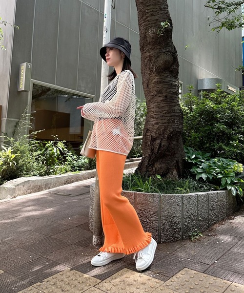 Eglly（エグリー）の「フィッシュネットTOPSET（Tシャツ/カットソー・レディース・ターコイズブルー/アイボリー/グリーン/ブラック・MEDIUM/LARGE）」の8枚目の写真