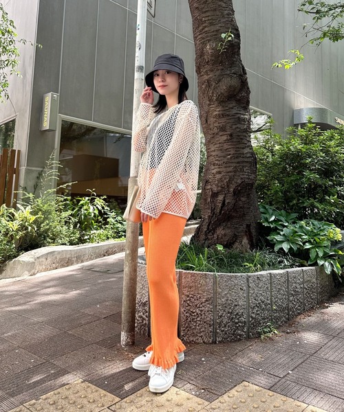 Eglly（エグリー）の「フィッシュネットTOPSET（Tシャツ/カットソー・レディース・ターコイズブルー/アイボリー/グリーン/ブラック・MEDIUM/LARGE）」の9枚目の写真