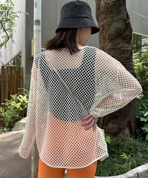 Eglly（エグリー）の「フィッシュネットTOPSET（Tシャツ/カットソー・レディース・ターコイズブルー/アイボリー/グリーン/ブラック・MEDIUM/LARGE）」の6枚目の写真