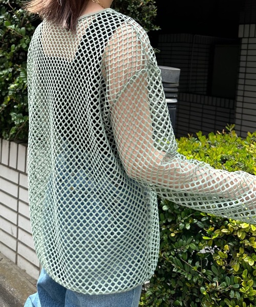 Eglly（エグリー）の「フィッシュネットTOPSET（Tシャツ/カットソー・レディース・ターコイズブルー/アイボリー/グリーン/ブラック・MEDIUM/LARGE）」の11枚目の写真