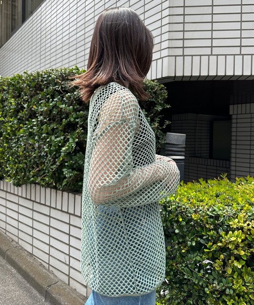 Eglly（エグリー）の「フィッシュネットTOPSET（Tシャツ/カットソー・レディース・ターコイズブルー/アイボリー/グリーン/ブラック・MEDIUM/LARGE）」の10枚目の写真