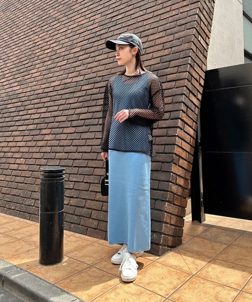 Eglly（エグリー）の「フィッシュネットTOPSET（Tシャツ/カットソー・レディース・ターコイズブルー/アイボリー/グリーン/ブラック・MEDIUM/LARGE）」の15枚目の写真