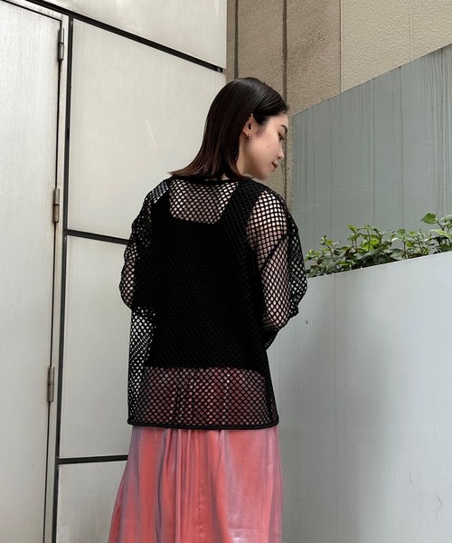 Eglly（エグリー）の「フィッシュネットTOPSET（Tシャツ/カットソー・レディース・ターコイズブルー/アイボリー/グリーン/ブラック・MEDIUM/LARGE）」の17枚目の写真