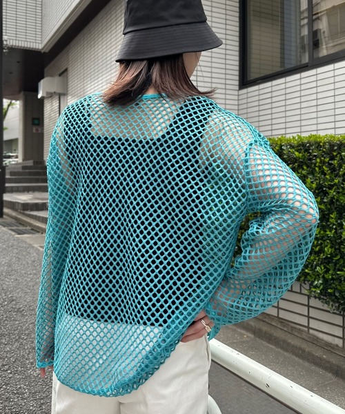 Eglly（エグリー）の「フィッシュネットTOPSET（Tシャツ/カットソー・レディース・ターコイズブルー/アイボリー/グリーン/ブラック・MEDIUM/LARGE）」の21枚目の写真