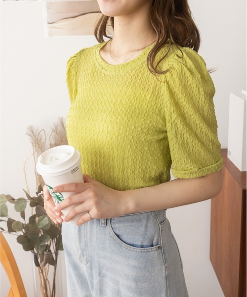 Ada.(エイダ)の「ぽこぽこクルーネックシアーTシャツ(Tシャツ/カットソー・レディース・グリーン/アイボリー/ライトブルー・FREE)」の15枚目の写真