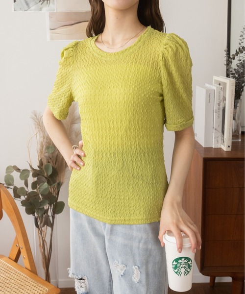 Ada.(エイダ)の「ぽこぽこクルーネックシアーTシャツ(Tシャツ/カットソー・レディース・グリーン/アイボリー/ライトブルー・FREE)」の18枚目の写真
