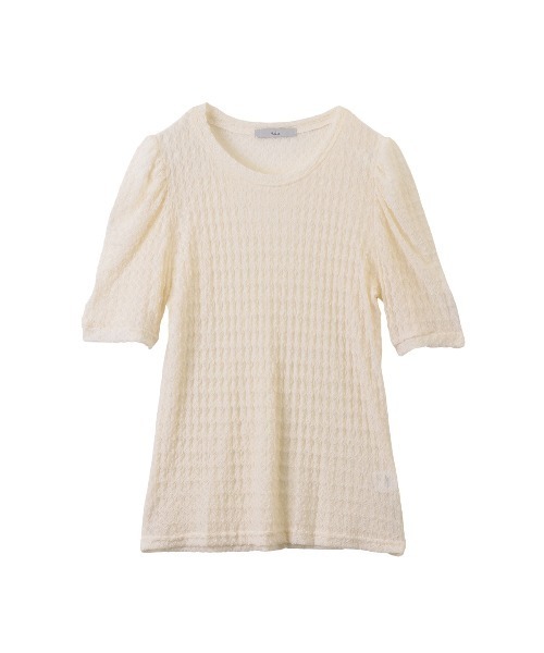 Ada.(エイダ)の「ぽこぽこクルーネックシアーTシャツ(Tシャツ/カットソー・レディース・グリーン/アイボリー/ライトブルー・FREE)」の4枚目の写真
