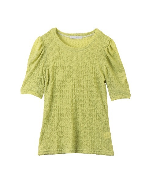 Ada.(エイダ)の「ぽこぽこクルーネックシアーTシャツ(Tシャツ/カットソー・レディース・グリーン/アイボリー/ライトブルー・FREE)」の6枚目の写真