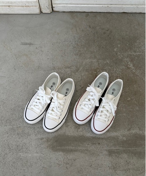 t a r o s u（タロス）の「platform sole sneakers/フラットフォームソールスニーカー（スニーカー・レディース・ホワイト/レッド・24cm/23.5cm/23cm/22.5cm）」の6枚目の写真