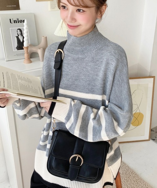 新品タグ付き♡ハウンドトゥース ミニ スローン サッチェル　ショルダーバック セール】ワイドベルトサッチェルショルダーバッグ（ショルダーバッグ