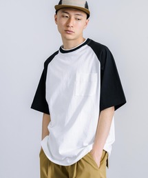 Audience（オーディエンス）の「Upscape Audience 日本製 丸胴ヘビーウェイト(度詰天竺)10オンス ラグラン ツートン BBアンダー Tシャツ（Tシャツ/カットソー）」