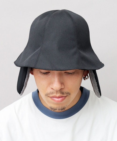 A.M.S.（エーエムエス）の「CORDURAポリエステル 3Mシンサレート（中綿シート） 耳付き サウナハット A.M.S.別注モデル（ハット・メンズ・ブラック・FREE）」の9枚目の写真