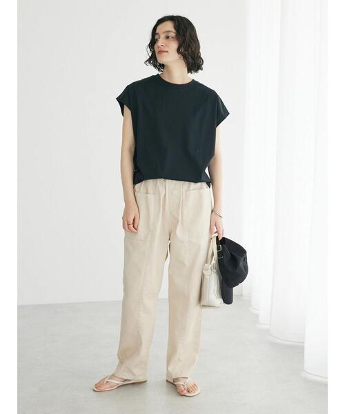 CRAFT STANDARD BOUTIQUE(クラフトスタンダードブティック)の「機能性フレンチスリーブカットソー(Tシャツ/カットソー・レディース・ホワイト/モカ/チャコールグレー/ブラック・L/M)」の5枚目の写真