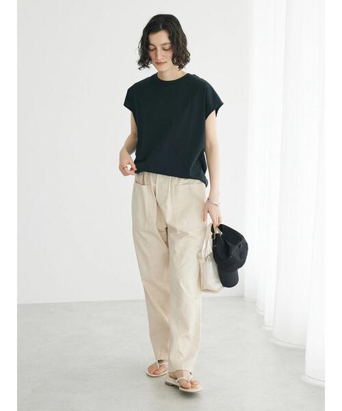 CRAFT STANDARD BOUTIQUE(クラフトスタンダードブティック)の「機能性フレンチスリーブカットソー(Tシャツ/カットソー・レディース・ホワイト/モカ/チャコールグレー/ブラック・L/M)」の7枚目の写真