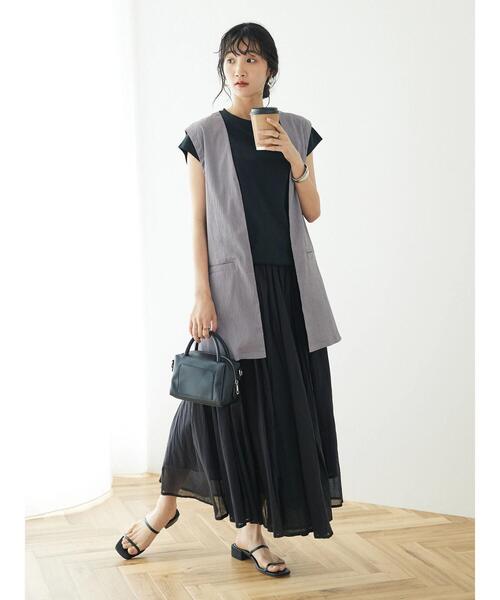 CRAFT STANDARD BOUTIQUE(クラフトスタンダードブティック)の「機能性フレンチスリーブカットソー(Tシャツ/カットソー・レディース・ホワイト/モカ/チャコールグレー/ブラック・L/M)」の8枚目の写真