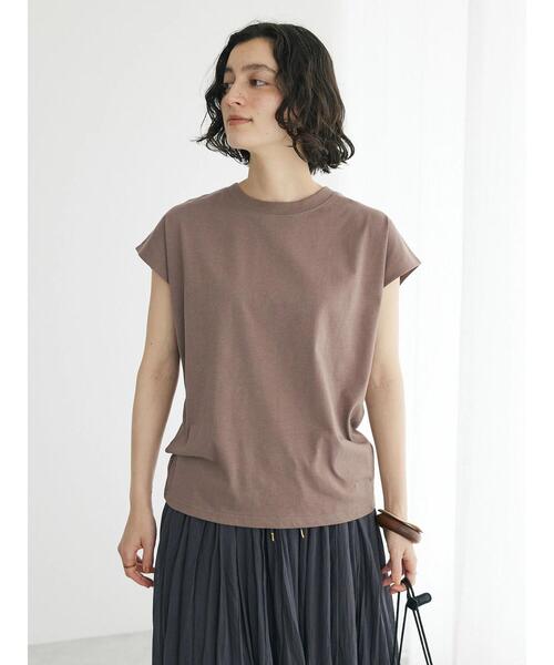 CRAFT STANDARD BOUTIQUE(クラフトスタンダードブティック)の「機能性フレンチスリーブカットソー(Tシャツ/カットソー・レディース・ホワイト/モカ/チャコールグレー/ブラック・L/M)」の9枚目の写真