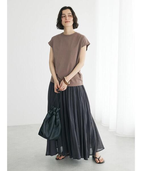 CRAFT STANDARD BOUTIQUE(クラフトスタンダードブティック)の「機能性フレンチスリーブカットソー(Tシャツ/カットソー・レディース・ホワイト/モカ/チャコールグレー/ブラック・L/M)」の12枚目の写真