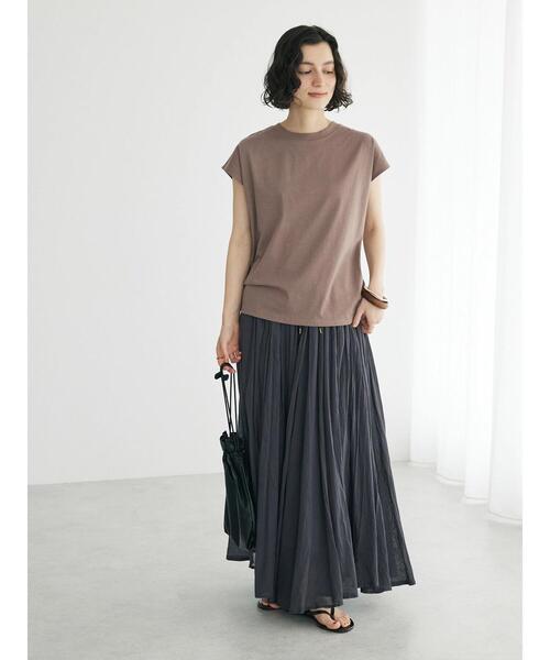 CRAFT STANDARD BOUTIQUE(クラフトスタンダードブティック)の「機能性フレンチスリーブカットソー(Tシャツ/カットソー・レディース・ホワイト/モカ/チャコールグレー/ブラック・L/M)」の13枚目の写真