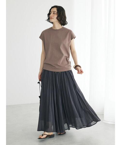CRAFT STANDARD BOUTIQUE(クラフトスタンダードブティック)の「機能性フレンチスリーブカットソー(Tシャツ/カットソー・レディース・ホワイト/モカ/チャコールグレー/ブラック・L/M)」の14枚目の写真