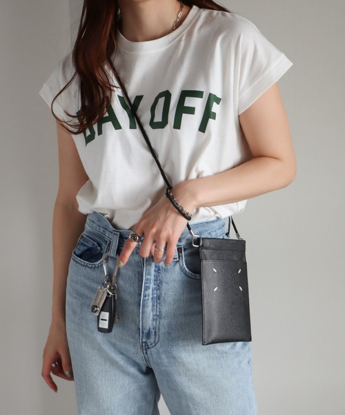 COURO（コウロ）の「ＤＡＹ ＯＦＦ フレンチスリーブＴシャツ（Tシャツ/カットソー・レディース・ブラック/オフホワイト/ライトベージュ/イエロー系・M）」の12枚目の写真