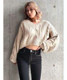 モールケーブルニットTOPS
