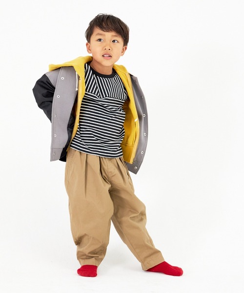 MAKE YOUR DAY（メイクユアデイ）の「ベーシック裏毛シップアップフーディ■80～140cm（パーカー・キッズ・マスタード/ネイビー/グレー・120/130/140/80/90/100/110）」の6枚目の写真