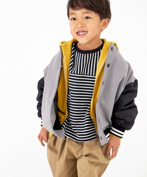 MAKE YOUR DAY（メイクユアデイ）の「ベーシック裏毛シップアップフーディ■80～140cm（パーカー・キッズ・マスタード/ネイビー/グレー・120/130/140/80/90/100/110）」の5枚目の写真