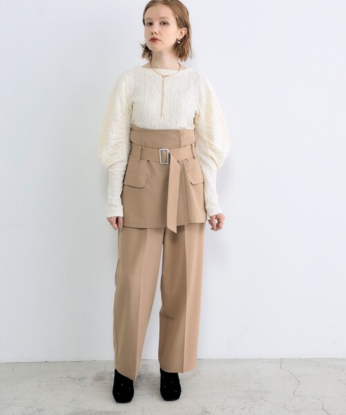 fredy emue（フレディエミュ）の「ポコポコ袖ボリュームプルオーバーカットソー（Tシャツ/カットソー・レディース・ブラック/オフホワイト/ベビーピンク・38）」の7枚目の写真