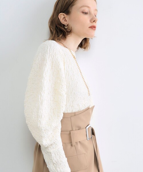 fredy emue（フレディエミュ）の「ポコポコ袖ボリュームプルオーバーカットソー（Tシャツ/カットソー・レディース・ブラック/オフホワイト/ベビーピンク・38）」の15枚目の写真