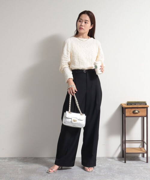 fredy emue（フレディエミュ）の「ポコポコ袖ボリュームプルオーバーカットソー（Tシャツ/カットソー・レディース・ブラック/オフホワイト/ベビーピンク・38）」の17枚目の写真