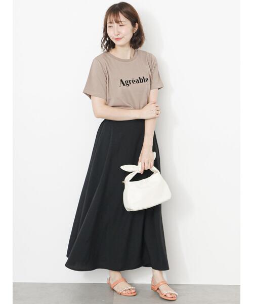 Te chichi TERRASSE（テチチテラス）の「フロッキープリントTシャツ（Tシャツ/カットソー・レディース・モカ/チャコールグレー/オフホワイト・F）」の11枚目の写真