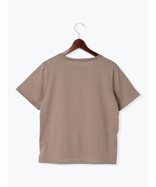 Te chichi TERRASSE（テチチテラス）の「フロッキープリントTシャツ（Tシャツ/カットソー・レディース・モカ/チャコールグレー/オフホワイト・F）」の15枚目の写真