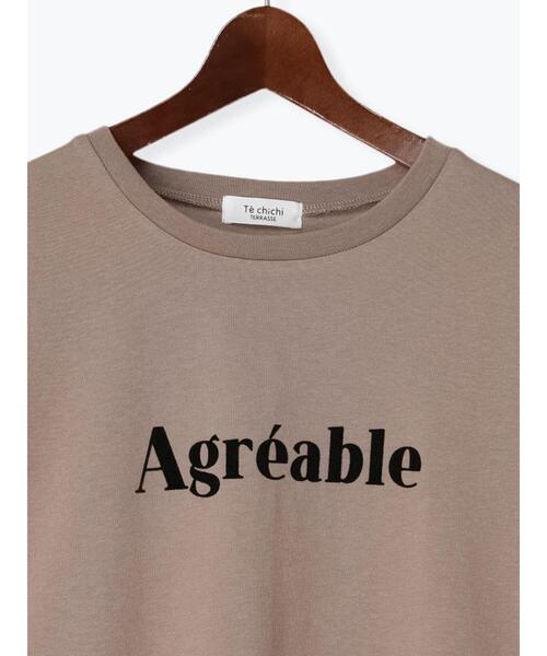 Te chichi TERRASSE（テチチテラス）の「フロッキープリントTシャツ（Tシャツ/カットソー・レディース・モカ/チャコールグレー/オフホワイト・F）」の16枚目の写真